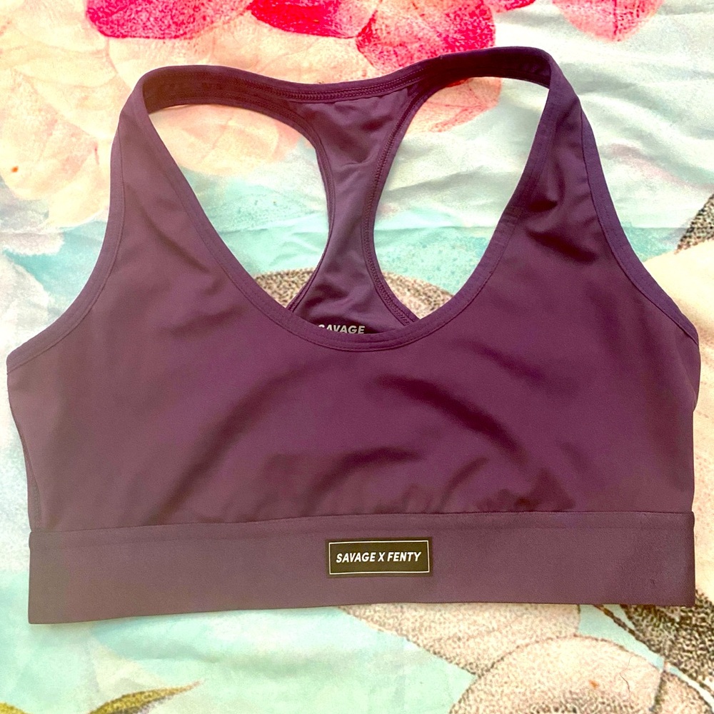 Savage x Fenty Lineup Low Impact Sports Bra, Large, Purple